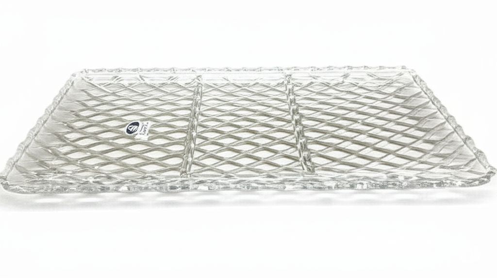 Platou-sectionat-dreptunghiular-din-sticla-pentru-servire-prajituri-brinzeturi-dulciuri-nucusoare-salamuri-37x18cm-Sencam-Alegre-Glass-pentru-casa-terasa-candy-bar-cafenea-patiserie-horeca