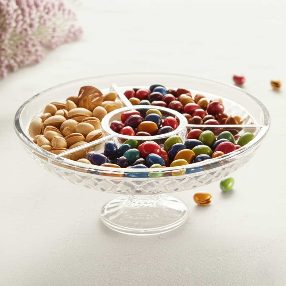 Platou-rotund-mic-sectionat-din-sticla-Sencam-Alegre-Glass-pentru-casa-terasa-candy-bar-cafenea-patiserie-horeca