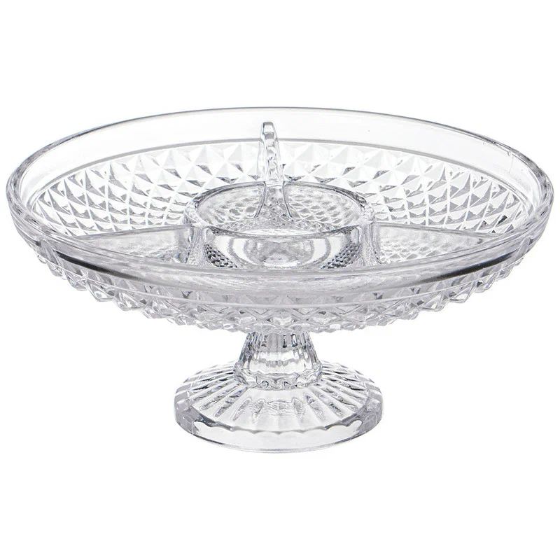 Platou-rotund-mic-sectionat-din-sticla-Sencam-Alegre-Glass-pentru-casa-terasa-candy-bar-cafenea-patiserie-horeca