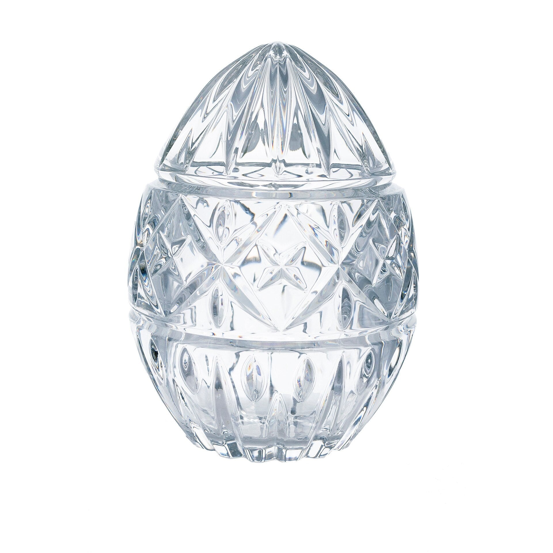 Хрустальное яйцо, миска с крышкой, 14х10 см, Богемия