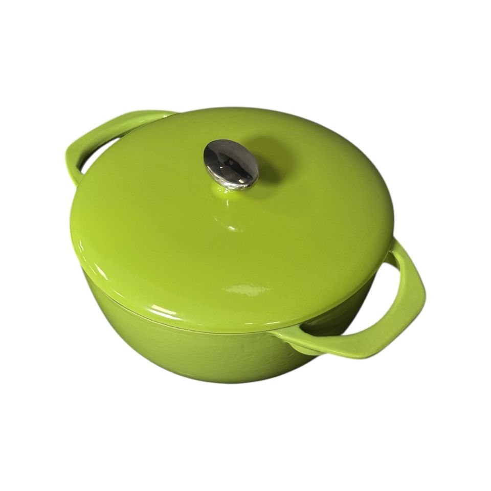 Cratita din fonta emailata, 24cm, Verde, M-Cooker