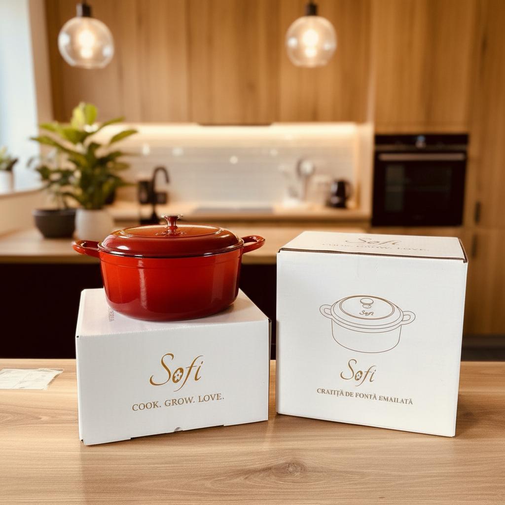 Set cratita Sofi 28cm, tigaie Kobach 28cm, cadou - tigaie 25cm