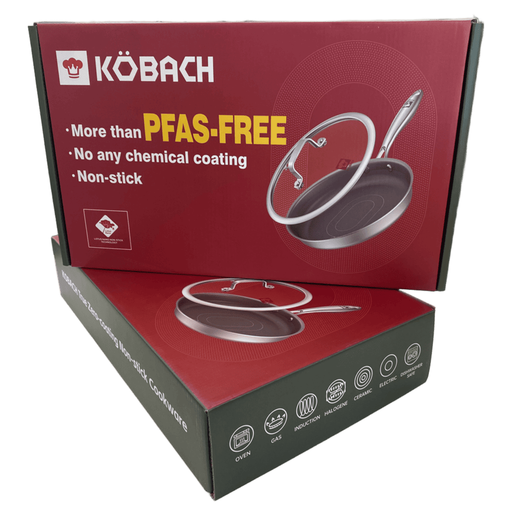 Set - Tigăi 3-ply inox, Zero - acoperiri, 24cm / 28cm, Kobach