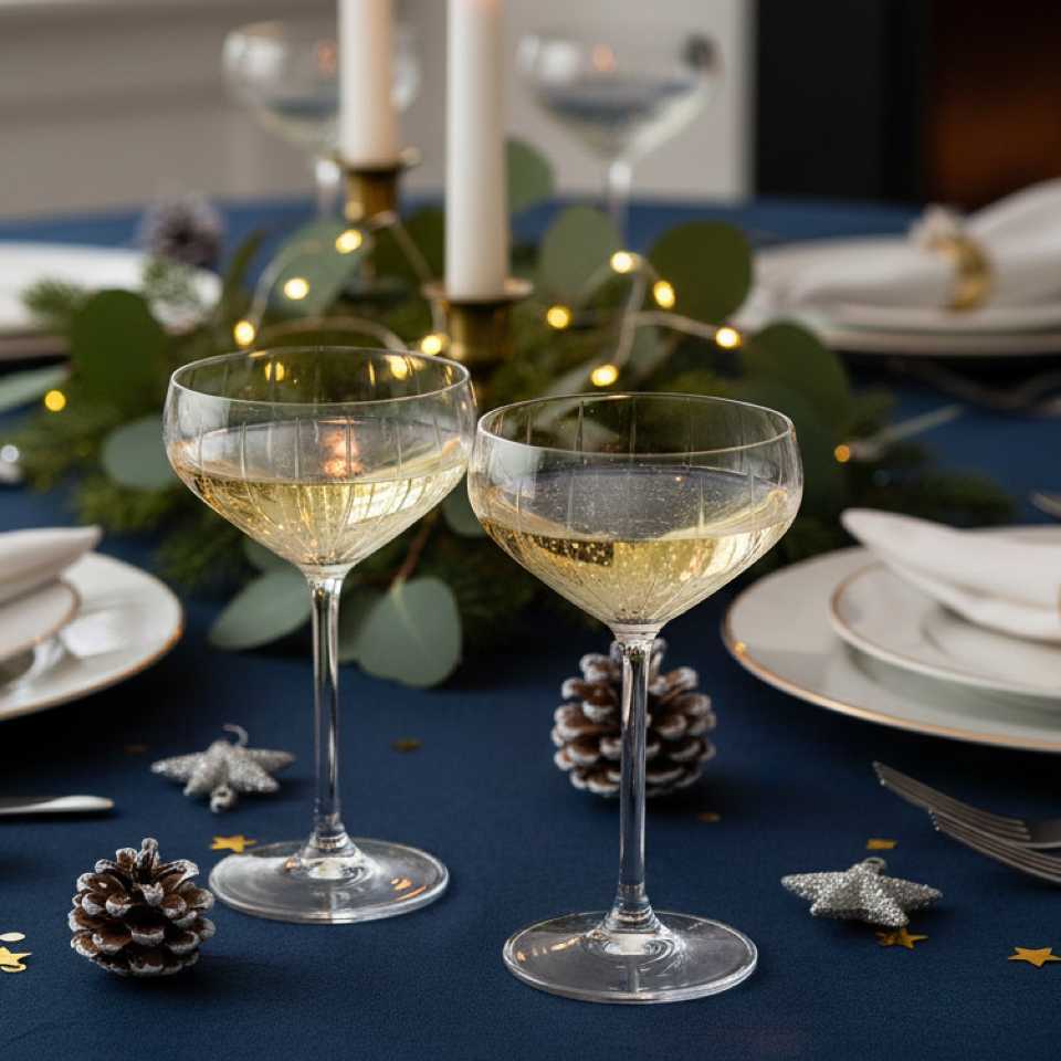 Pahare pentru șampanie Royal Leerdam Carre Optics Coupe, 300 ml