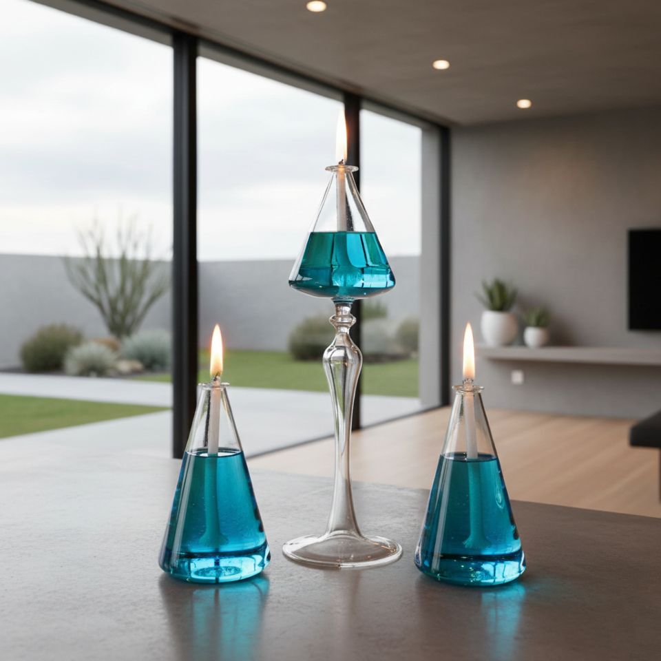 LAMPĂ CU ULEI BLISS, SET 3 BUC, 200ML PARAFINĂ LICHIDĂ COLOR