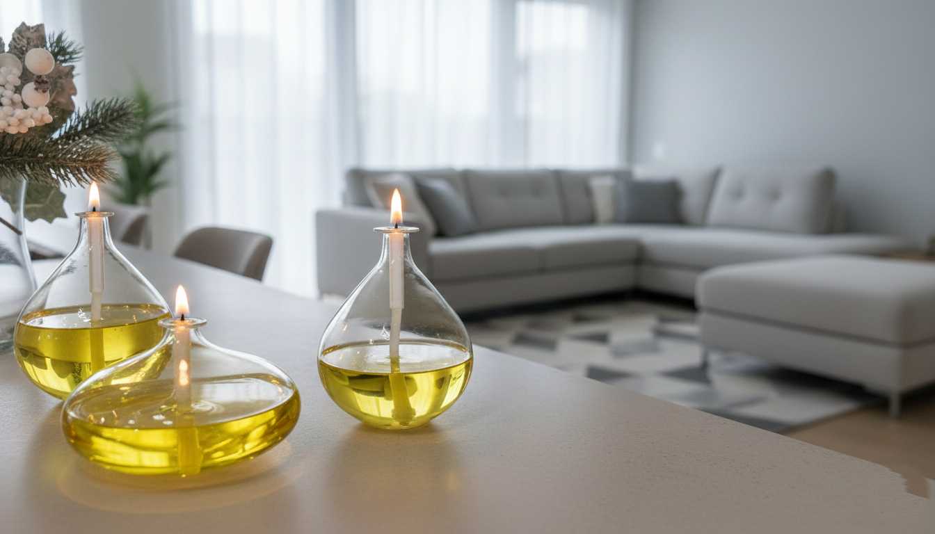 LAMPĂ CU ULEI DECORATIVĂ HOPE, SET 2 BUC, +200ML PARAFINĂ LICHIDĂ COLOR