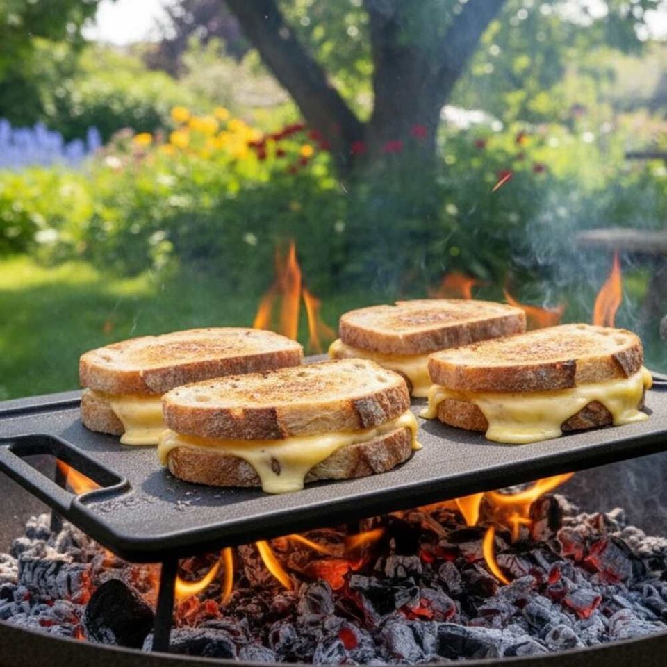 Placa grill - plancha reversibila de fonta pre-asezonata, M-Cooker