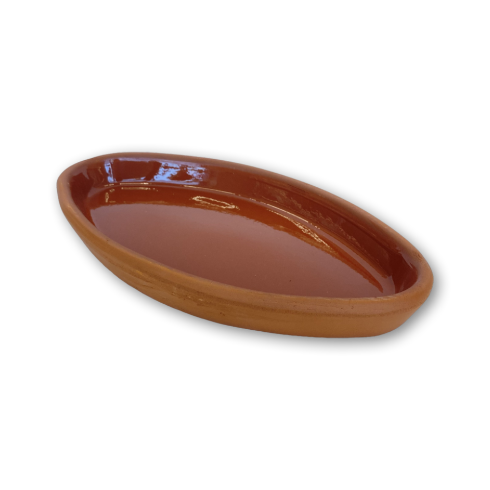 Tava ovala pentru copt din argila 29x16 Rosu