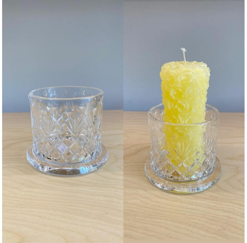 Bol din sticla pentru lumânare, 10x10 cm, Sencam