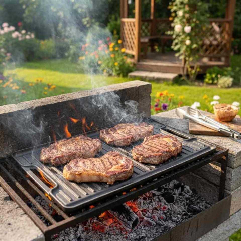 Placa grill - plancha reversibila de fonta pre-asezonata, M-Cooker